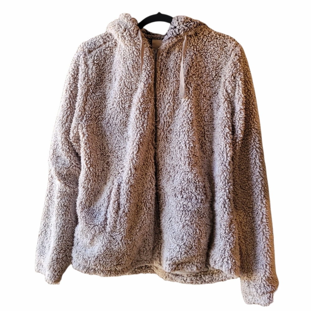 Thread & Supply Fuzzy Wubbly Teddy Zip Jacket L